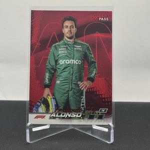 Fernando Alonso Aston Martin Aramco 2024 Topps F1 Paddock Pass Red Parallel #61