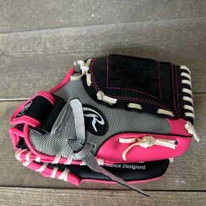 Rawlings Kids Players Series 11" Youth Baseball Glove Pink/Black/Grey RHT PL11PG