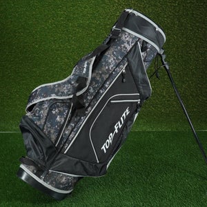 TOP FLITE XL STAND BAG 6 WAY DIVIDERS GOLF CARRY BAG, BLACK DIGI CAMO ~ L@@K!!