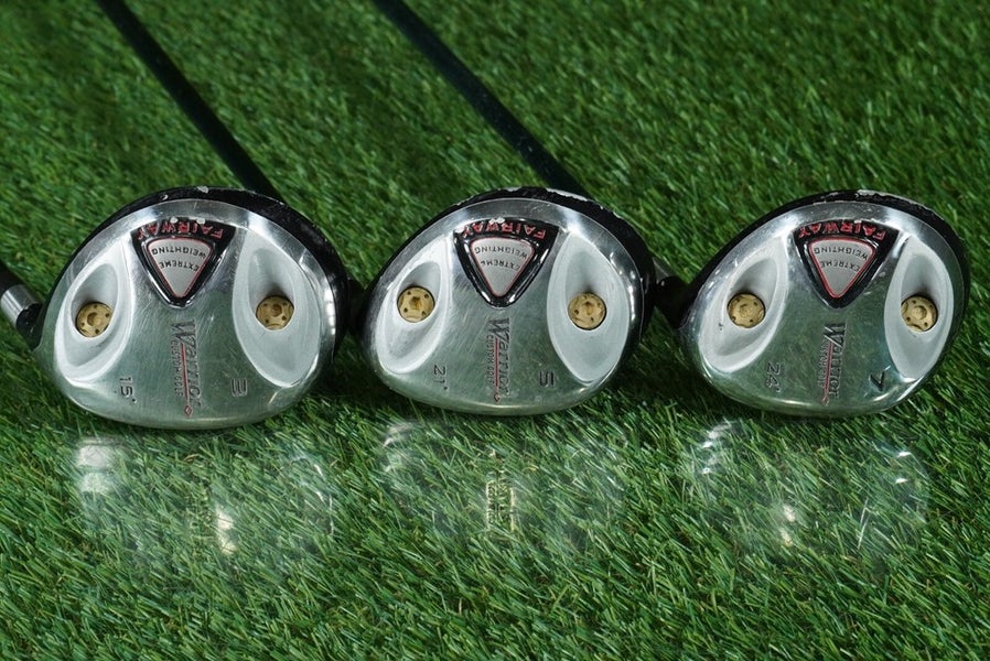 WARRIOR EXTREME WEIGHTED WOODS SET 3W, 5W, 7W HARRISON LONG DRIVE RH 15 21 24