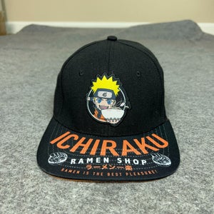 Vintage Naruto Men Hat Snapback Black Orange Cap Anime Logo Ramen TV Show Casual