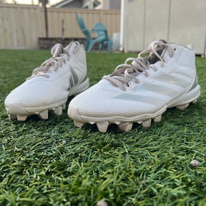 Unisex  Size 13.0 (W 14.0) Adidas Low Top adizero Molded Cleats (Used)