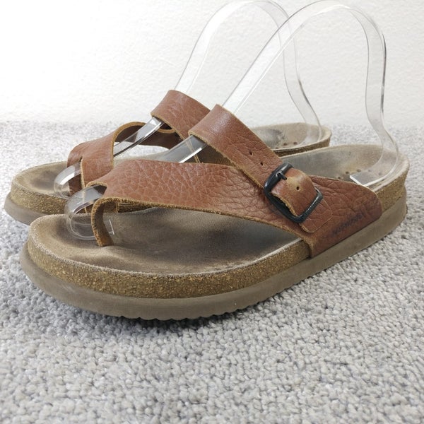 Mephisto Helen Leather Sandals Womens EU 39 Shoes Brown Leather Toe Loop Thong