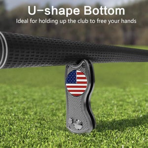 American Flag Golf Divot Tool (Gold) – Fix Divots in Star-Spangled Style!