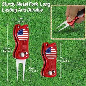 American Flag Golf Divot Tool (RED) – Fix Divots in Star-Spangled Style!