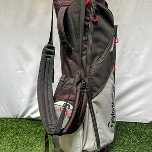 Used Taylormade Flex Tech Carry Stand 5-way Golf Bag Black/Grey/Red