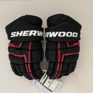 New Pro Stock Sherwood Code Encrypt 1 Chicago Blackhawks Hockey Gloves Black/Red 13”