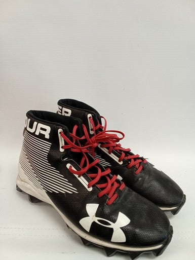 Used Under Armour Blk Wht Senior 12 Baseball And Softball Cleats 11862-s000082749