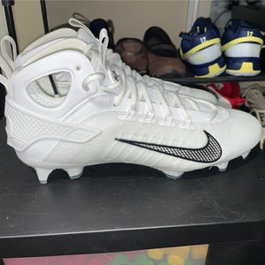 Nike Huarache 9 Elite Mid LAX Lacrosse Cleats Mens Size 11 White FD0088-101