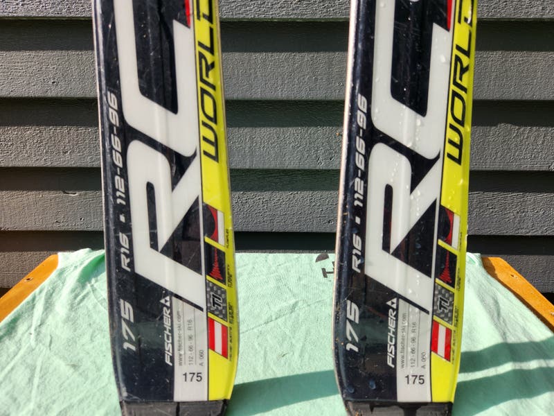 Men's Racing 175 cm Fischer RC4 World Cup GS Skis With Bindings
