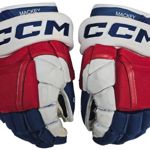 CCM HG12 Hockey Gloves 14" NHL Pro Stock WolfPack Mackey Used (13776)