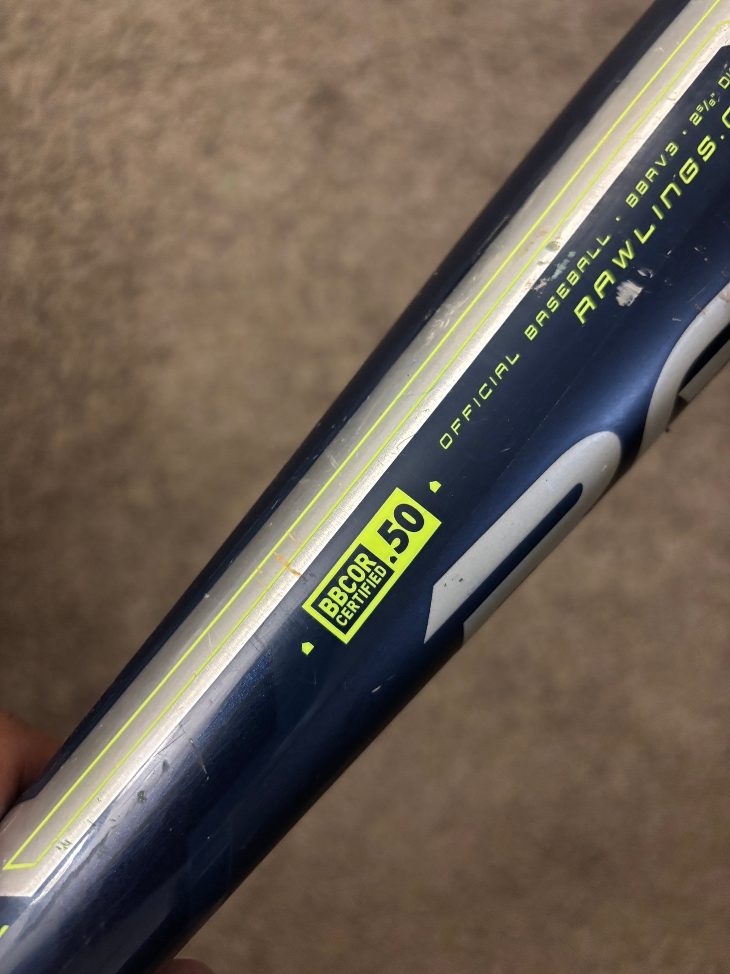 Batte de baseball Rawlings VELO 33 30 oz 2 5/8 BBCOR One Piece Lite