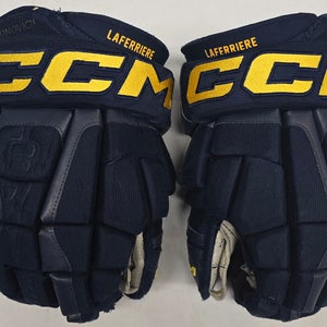 CCM U+ CL Hockey Gloves 14" AHL Pro Stock Thunderbirds Laferriere Used (2) (13830)