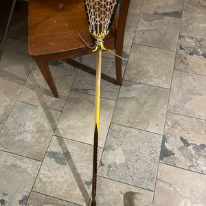 90s Brine Cup OG Women’s Vintage Lax Head On Brown/ Yellow Aluminum Alloy 32” Brine Stick
