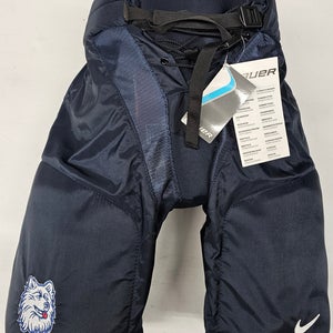 Nike Custom Pro Hockey Pants NCAA Navy Blue Women Large +2 UConn Bauer New (13866)