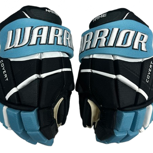 Warrior Covert Pro Stock Hockey Gloves 14" Black/light blue NEW NHL (13879)