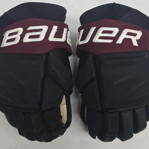 Bauer Vapor Hyperlite Pro Stock Custom Hockey Gloves 14" Used NCAA Black #11 (13925)