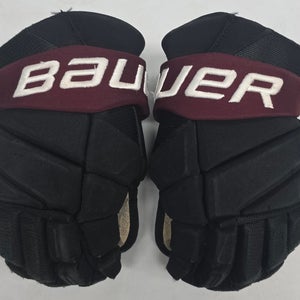 Bauer Vapor Hyperlite Pro Stock Custom Hockey Gloves 14" Used NCAA Black #21 (13926)