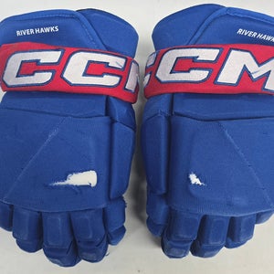 CCM HGP43XP CUSTOM PRO STOCK HOCKEY GLOVES 14" NCAA UML USED #19 (13958)