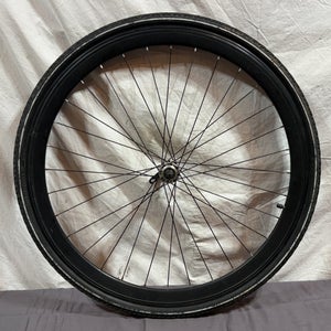 Black Aero Aluminum 32-Spoke 700C Quick Release Front Wheel Exte Tire