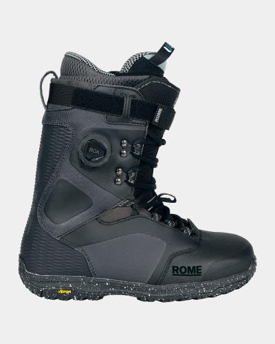 Rome Libertine Pro Hybrid Boa Snowboard Boots Mens Size 9 Black New 2025