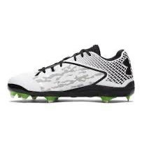 Under Armour Men's Deception Low DiamondTips Baseball Cleat White/Black Size 10 M US