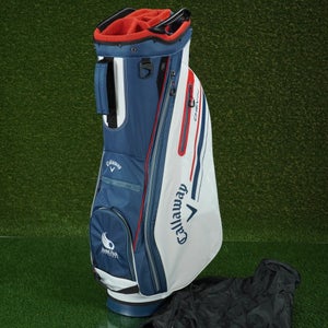 CALLAWAY GOLF CHEV 14 CART BAG 2023 14 WAY DIVIDERS, NAVY WHITE RED ~ CLUB LOGO!