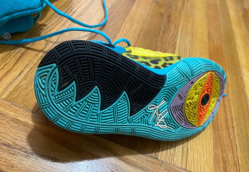 Nike Kyrie 6 VI GS 5Y Irving Oracle Aqua Tiger Leopard Animal