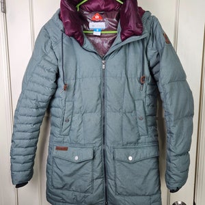 Columbia Della Down Parka Omni-Heat Coat Womens Winter Jacket Size M Gray Puffer