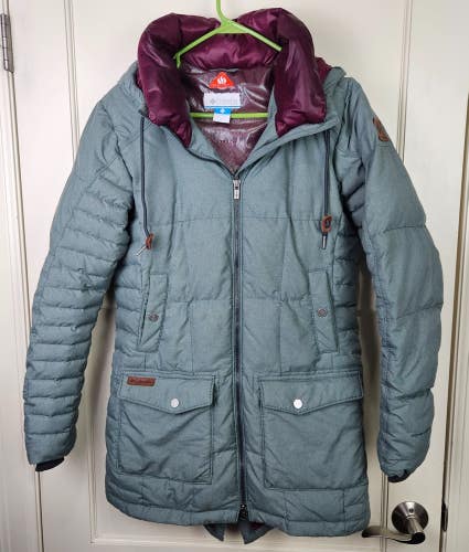Columbia Della Down Parka Omni-Heat Coat Womens Winter Jacket Size M Gray Puffer