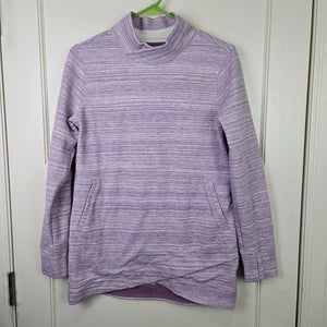 Duluth Trading Co Deux More Double Knit Purple Cream Sweatshirt Top Size S