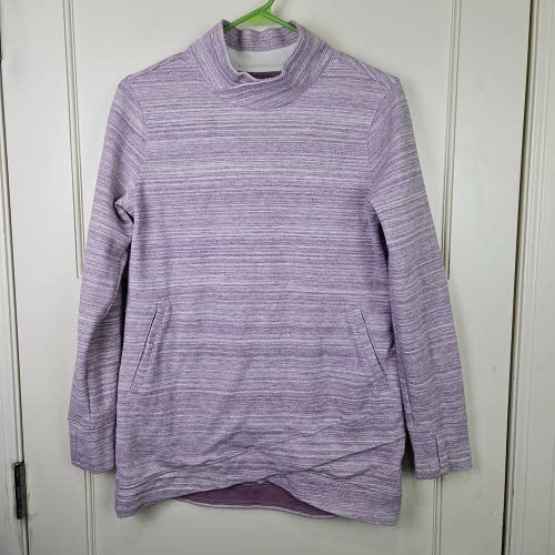Duluth Trading Co Deux More Double Knit Purple Cream Sweatshirt Top Size S