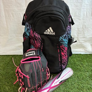 Softball Pink Sapphire/ Adidas Backpack Set