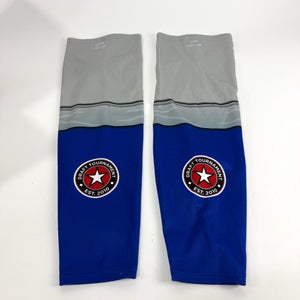 Used Royal and Grey Socks With Velcro | 30"