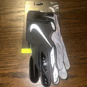 NIKE VAPOR JET GLOVES - SIZE XLarge - FOOTBALL - BLACK GREY - PGF910-017 - NEW