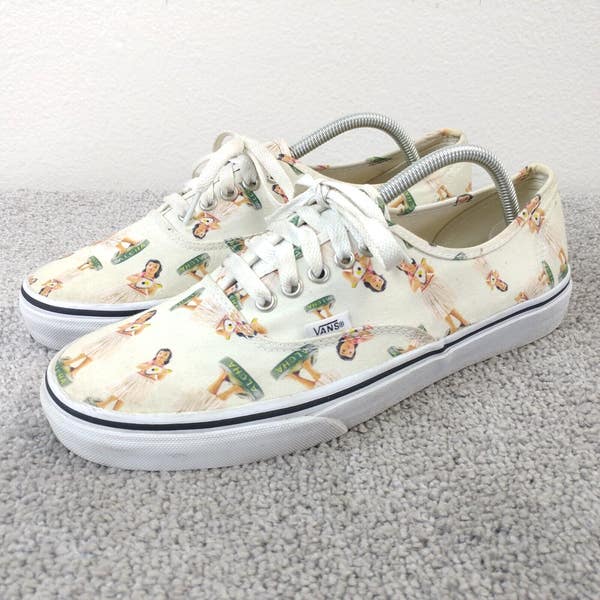 Vans Authentic Mens 10 Shoes Digi Hula Girls Tiki Hawaiian Canvas