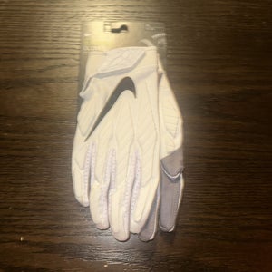 Size M Nike Superbad 5.0 Leather FG Football Gloves CK2999-150 White