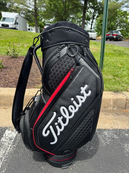 Titleist Golf Tour Staff Black Red White 6 Way Bag | SidelineSwap