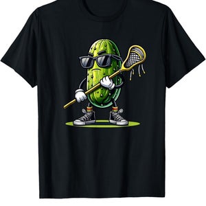 New - Pickle Playing Lacrosse Funny Sports Trendy For Boys T-Shirt