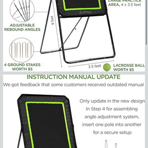 Lacrosse Rebounder for Backyard Lacrosse Bounce Back Rebounder 8 x 3.5 ft