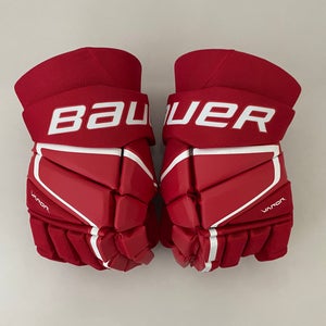Senior Bauer Vapor 3X Hockey Gloves Red/White 15”