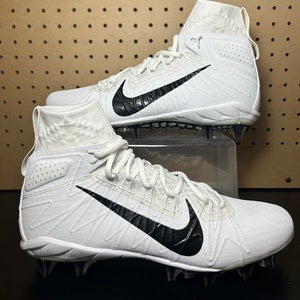 Size 10 Nike Alpha Huarache 7 Elite LAX Lacrosse Cleats White Black RARE