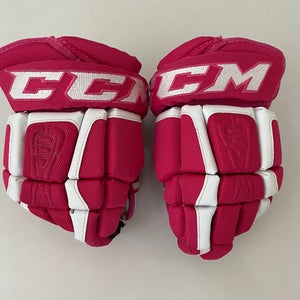 Junior CCM U+06 Hockey Gloves Pink/White 10”