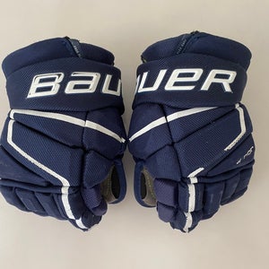 Junior Bauer Vapor 3X Pro Hockey Gloves Navy Blue/White 11”