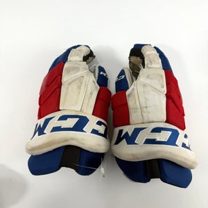 Used Red White Blue CCM Tacks Pro Gloves | 14" | R466
