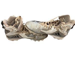 Used Adidas Jr FB Cleats Grey And White Junior 06 11760-S000075596