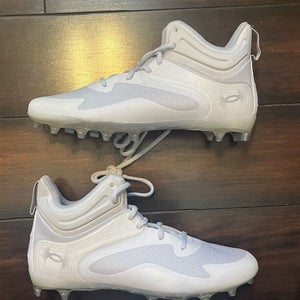 new men's 11 Under Armour COMMAND MC MID 3025639-100 White Lacrosse Cleats