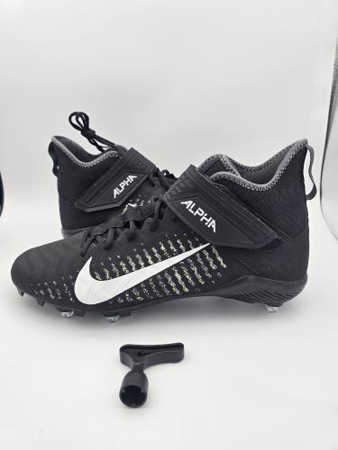 Nike Alpha Menace Pro 2.0 'Black White' Football Cleats Men's Size 15