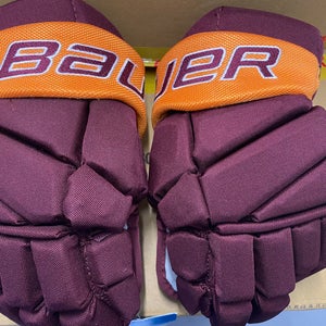 NEW Bauer Vapor 11" maroon/gold hockey gloves