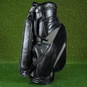 ERGONOMIX SPORT STAFF BAG 9 TOP, 6 WAY DIVIDERS GOLF BAG, BLACK W/ RAIN HOOD!